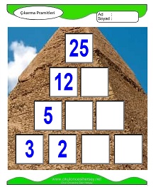 Çıkarma Pramidi Çalışma Sayfaları